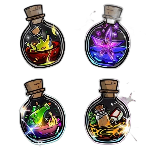 bottle, concept art, fantasy art, pixel art transparent PNG cut-out
