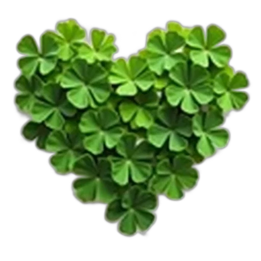 green, heart-shaped, arrangement, shamrocks transparent PNG cut-out