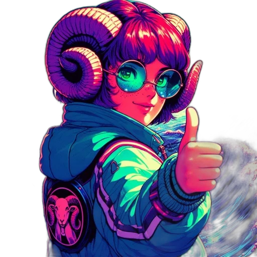 jacket, robot, cyberpunk, pixel art transparent PNG cut-out
