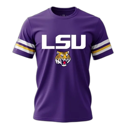 purple, t-shirt, lsu, tigers transparent PNG cut-out