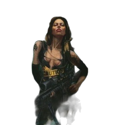 weapon, dress, concept art, cyberpunk transparent PNG cut-out