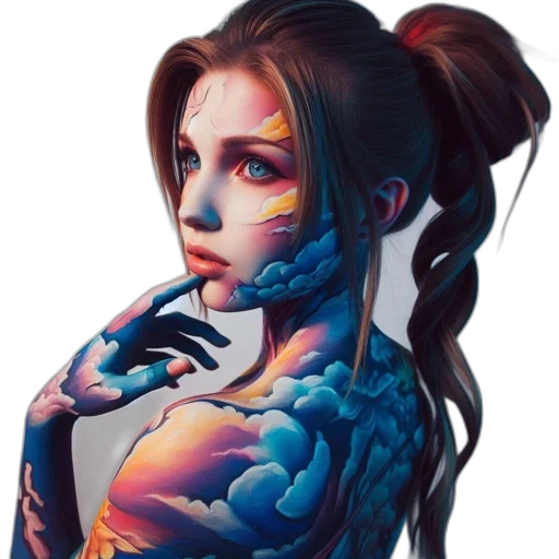 face, dress, jewelry, fantasy art transparent PNG cut-out