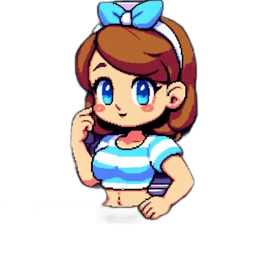 dress, staff, creature, pixel art transparent PNG cut-out