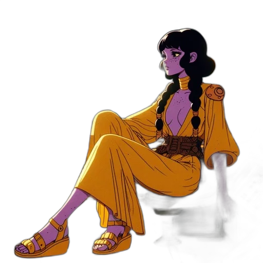 dress, jewelry, crown, staff transparent PNG cut-out