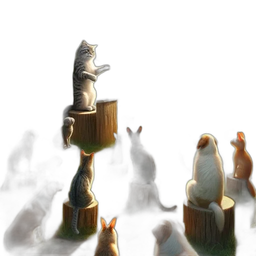 animal, concept art, fantasy art, 3d render transparent PNG cut-out