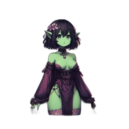 dress, crown, creature, flower transparent PNG cut-out
