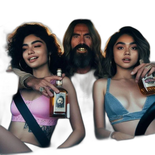 car, bottle, hair, vaporwave transparent PNG cut-out