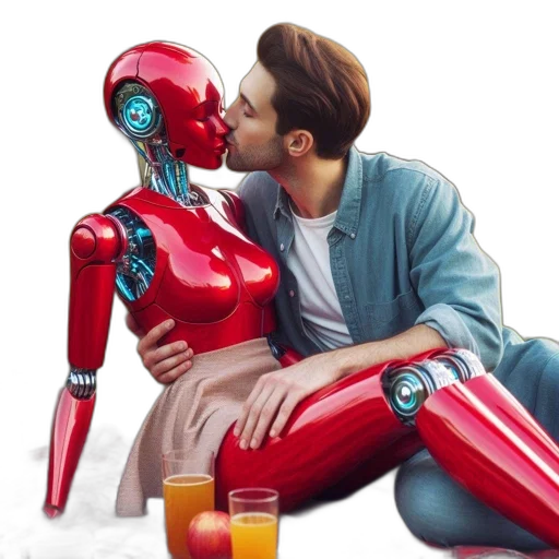 robot, concept art, cyberpunk, 3d render transparent PNG cut-out