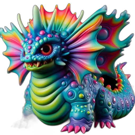 dragon, creature, animal, staff transparent PNG cut-out