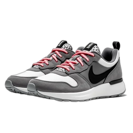 shoes, 3d render, pair, grey transparent PNG cut-out