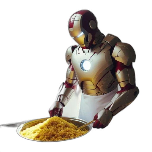 food, robot, concept art, 3d render transparent PNG cut-out