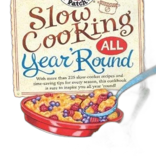 food, cookbook, titled, slow transparent PNG cut-out