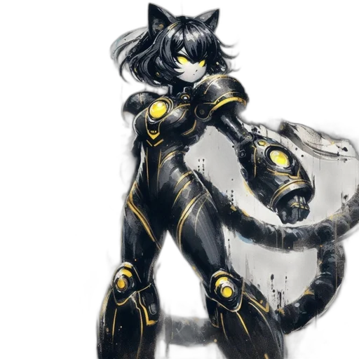 robot, concept art, fantasy art, cyberpunk transparent PNG cut-out