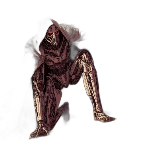 robot, mask, creature, jacket transparent PNG cut-out
