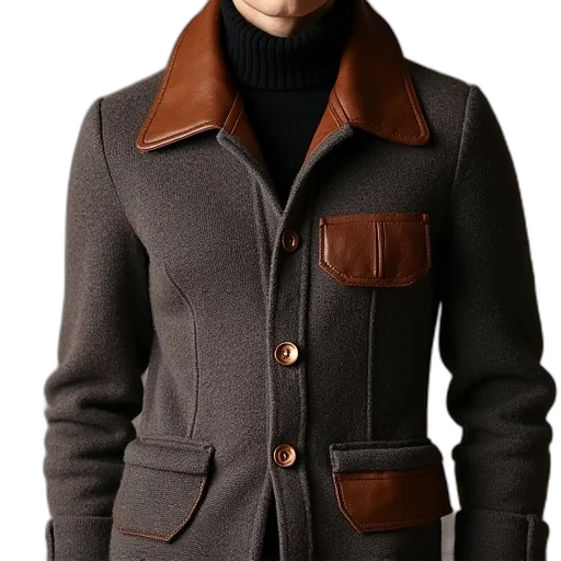 jacket, earth tones, knitted, jumper transparent PNG cut-out