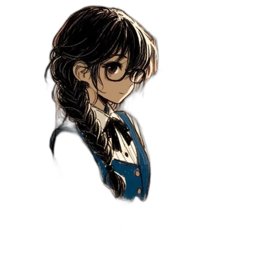 hair, staff, face, jacket transparent PNG cut-out