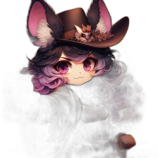 hat, staff, mask, creature transparent PNG cut-out