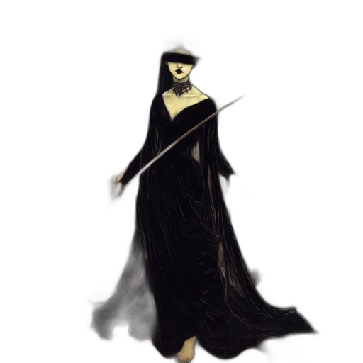 dress, mask, staff, sword transparent PNG cut-out