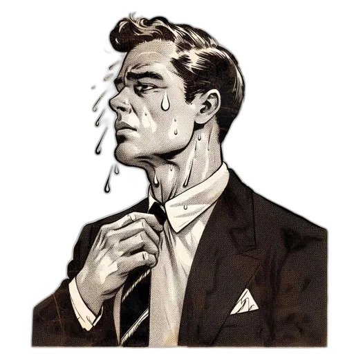 face, mask, jacket, comic book art transparent PNG cut-out