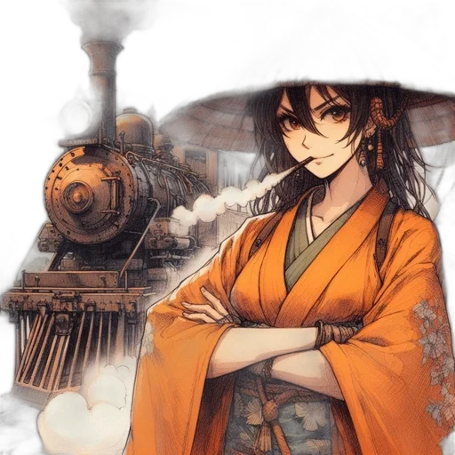 weapon, staff, dress, anime transparent PNG cut-out