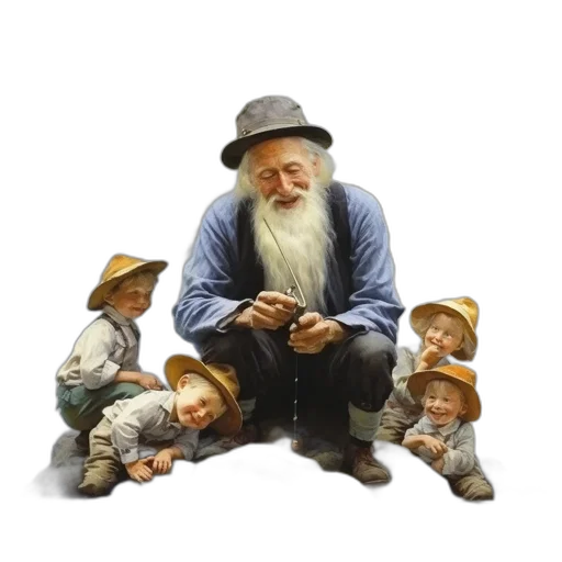 hat, staff, oil painting, concept art transparent PNG cut-out