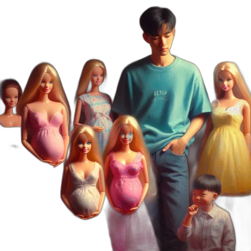 oil painting, 3d render, vaporwave, photorealistic transparent PNG cut-out