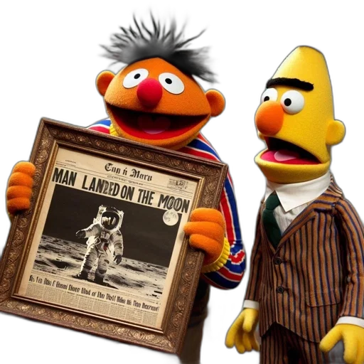 ernie, bert, wearing, their transparent PNG cut-out