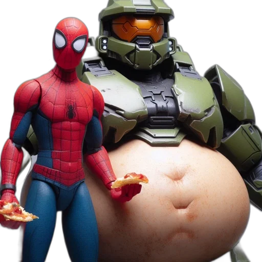 food, concept art, 3d render, spider-man transparent PNG cut-out