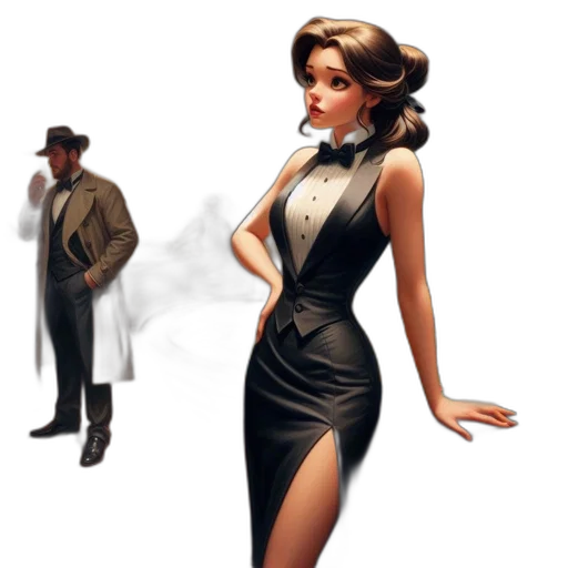 dress, concept art, fantasy art, comic book art transparent PNG cut-out