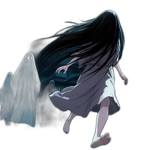 dress, hair, mask, creature transparent PNG cut-out