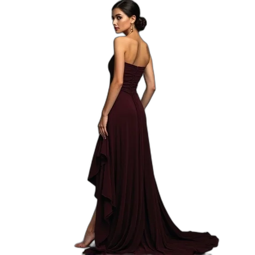 dress, photorealistic, dark, earth tones transparent PNG cut-out