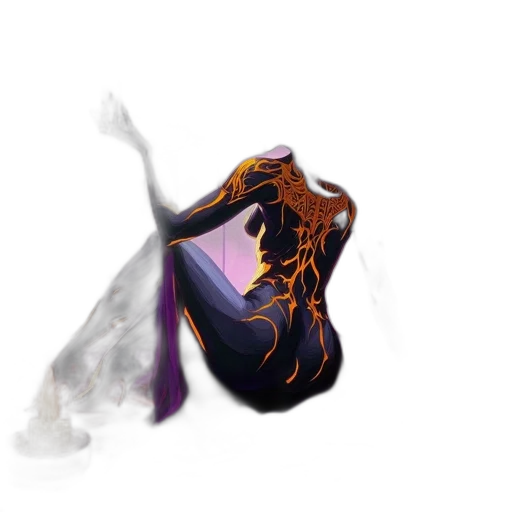 dress, dragon, mask, hair transparent PNG cut-out
