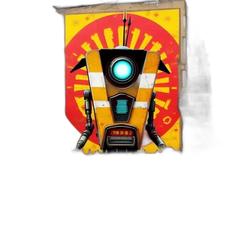 robot, concept art, comic book art, 3d render transparent PNG cut-out