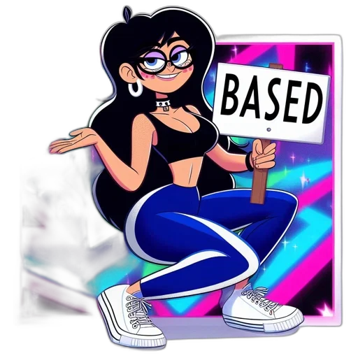 cartoon, concept art, vaporwave, anime transparent PNG cut-out