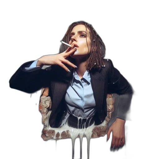 jacket, umbrella, staff, dress transparent PNG cut-out