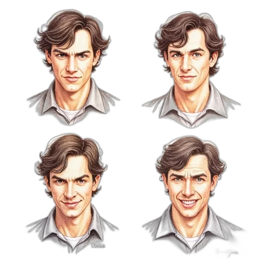 face, photorealistic, concept art, cartoon transparent PNG cut-out