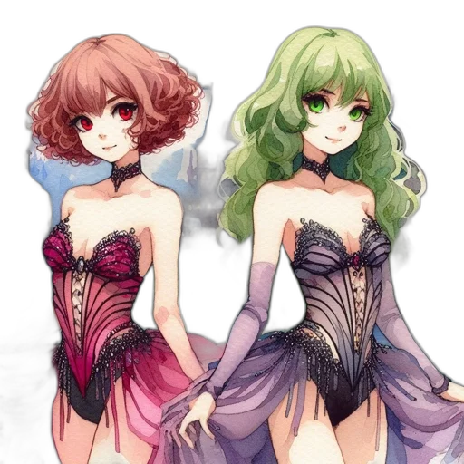 dress, fantasy art, anime, concept art transparent PNG cut-out