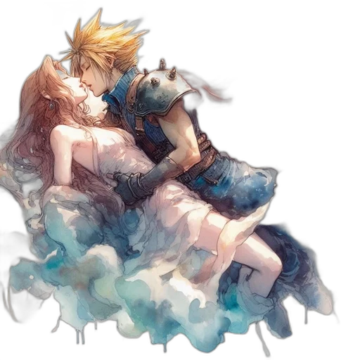 dress, sword, watercolor, pixel art transparent PNG cut-out