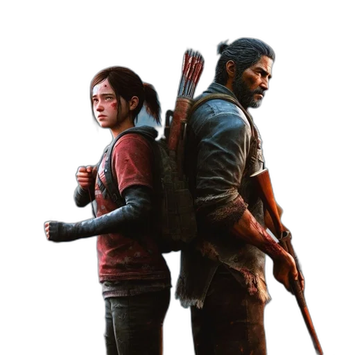 concept art, pixel art, two, individuals transparent PNG cut-out