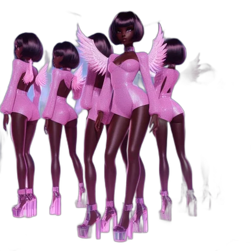 hair, concept art, vaporwave, 3d render transparent PNG cut-out
