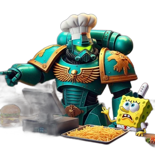 robot, food, concept art, 3d render transparent PNG cut-out