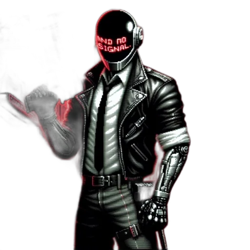 jacket, mask, robot, weapon transparent PNG cut-out