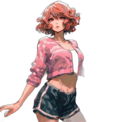 jacket, dress, hair, staff transparent PNG cut-out