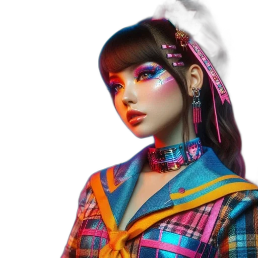 jacket, face, vaporwave, cyberpunk transparent PNG cut-out