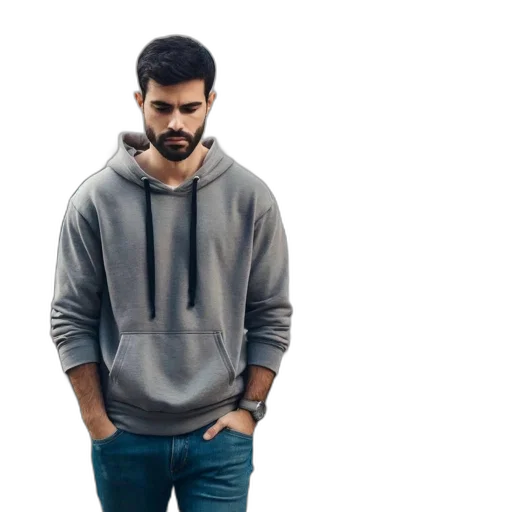 jacket, face, staff, photorealistic transparent PNG cut-out