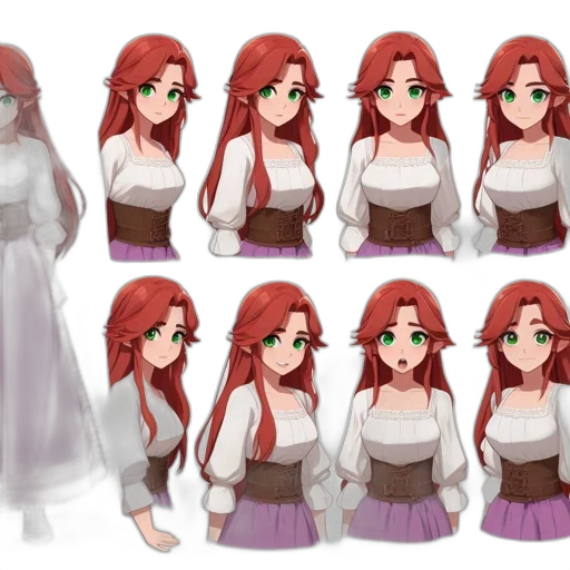 dress, concept art, anime, pixel art transparent PNG cut-out
