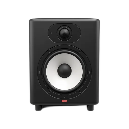 3d render, black, speaker, white transparent PNG cut-out