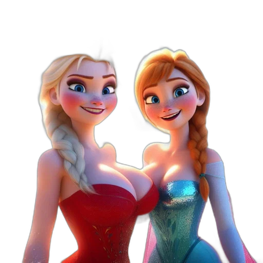 dress, crown, face, 3d render transparent PNG cut-out