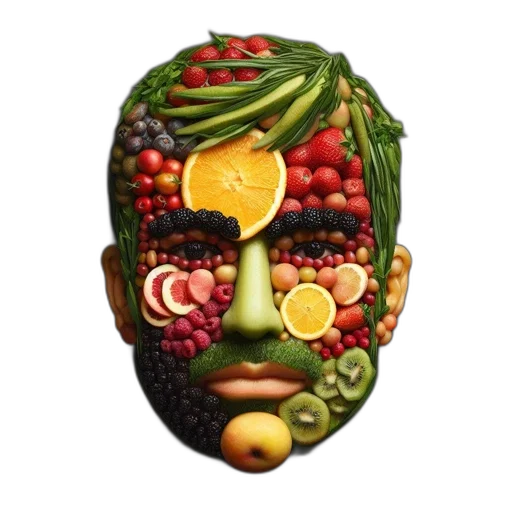 mask, face, food, photorealistic transparent PNG cut-out
