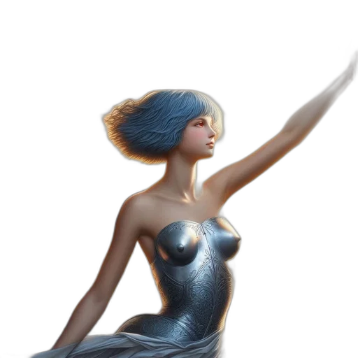 dress, hair, jewelry, concept art transparent PNG cut-out